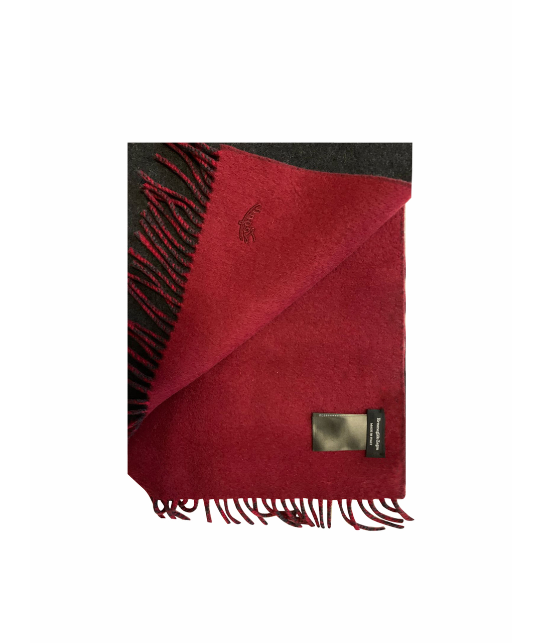 ERMENEGILDO ZEGNA Бордовый кашемировый шарф, фото 1