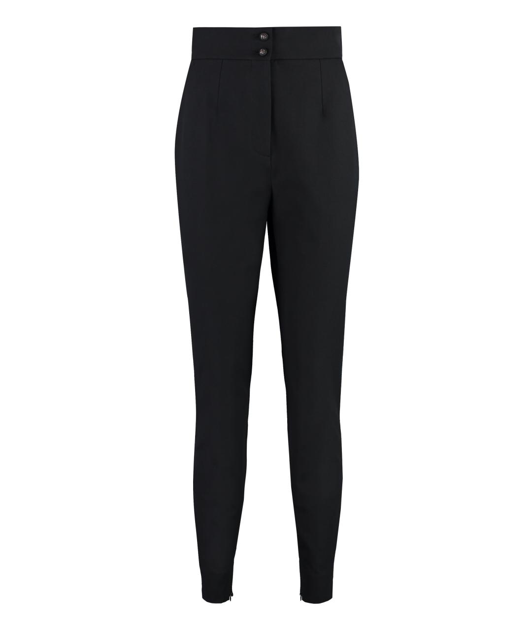 DOLCE&GABBANA Черные хлопковые прямые брюки, фото 1