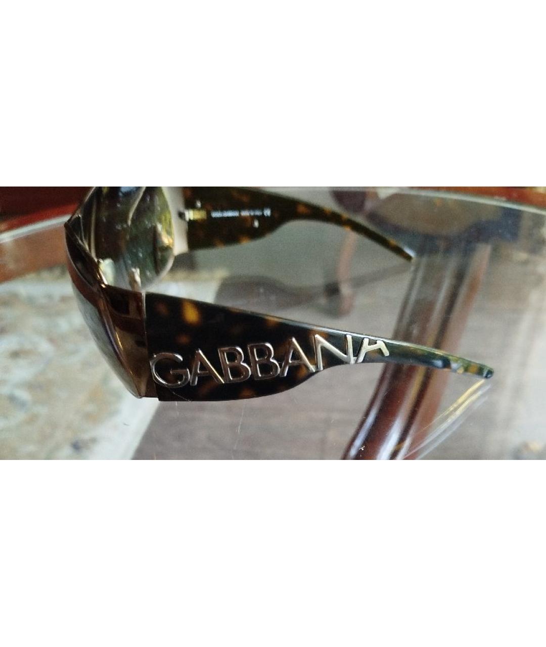 DOLCE&GABBANA Коричневые пластиковые солнцезащитные очки, фото 3