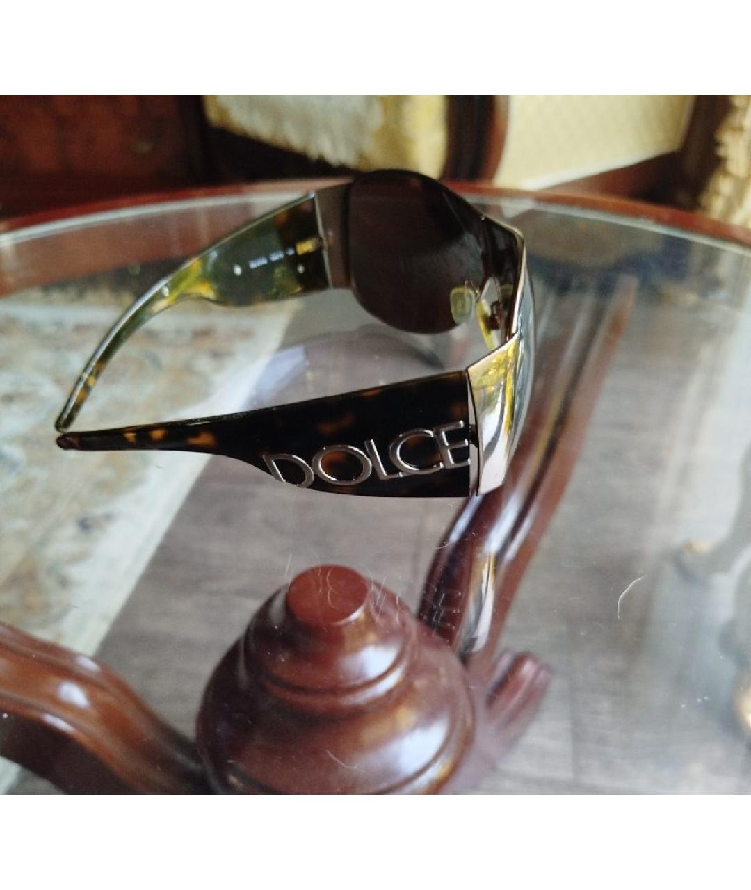 DOLCE&GABBANA Коричневые пластиковые солнцезащитные очки, фото 2