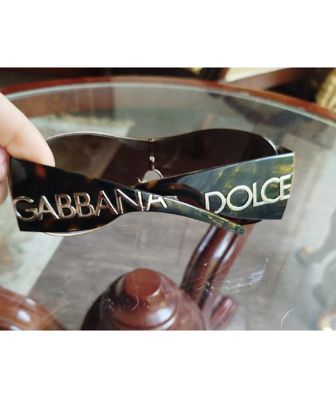 DOLCE&GABBANA Коричневые пластиковые солнцезащитные очки, фото 4