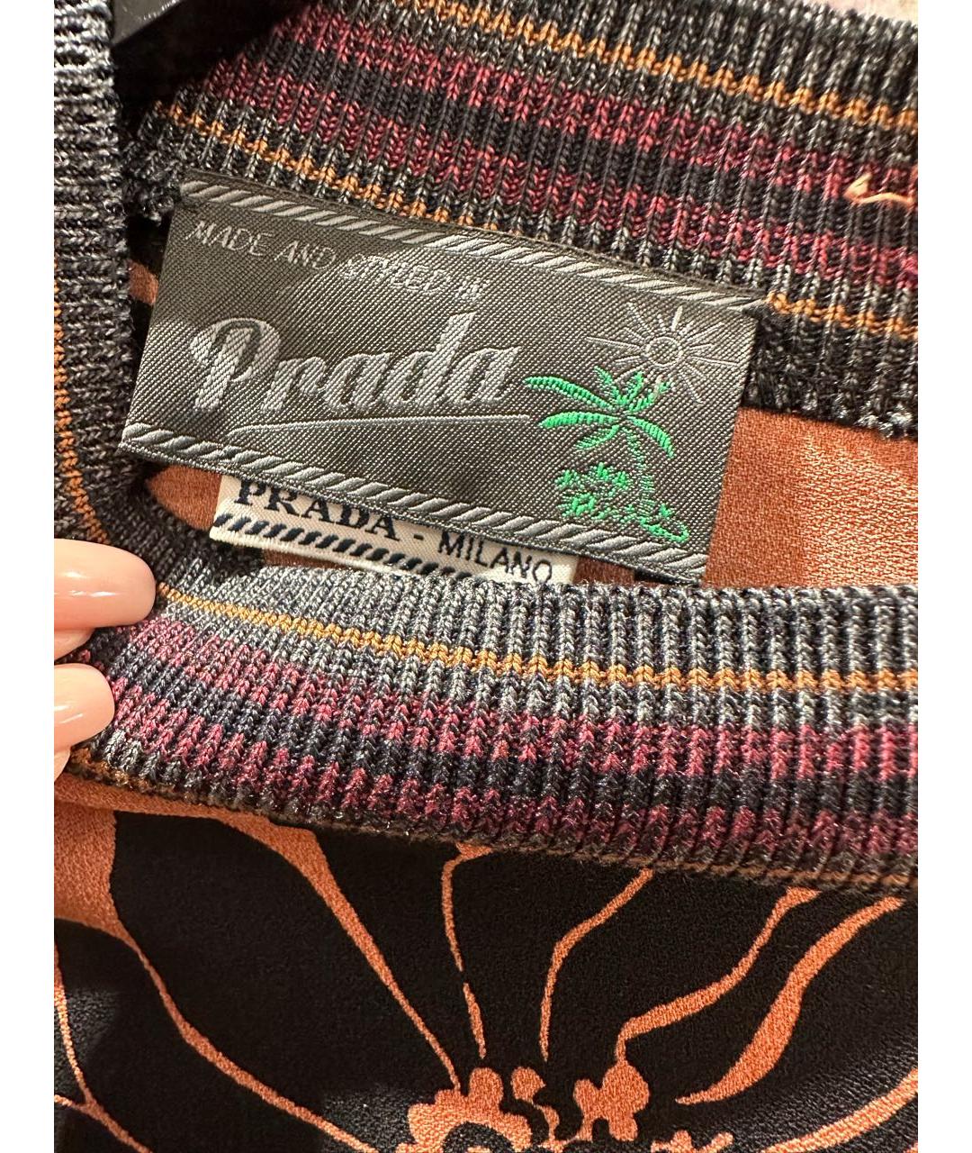 PRADA Коралловое вискозное повседневное платье, фото 3