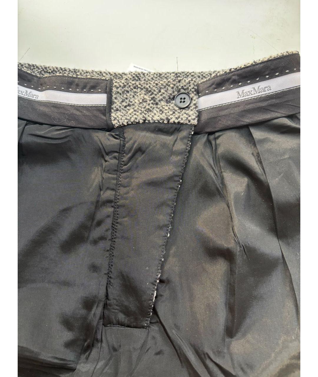 MAX MARA Серая шерстяная юбка мини, фото 4