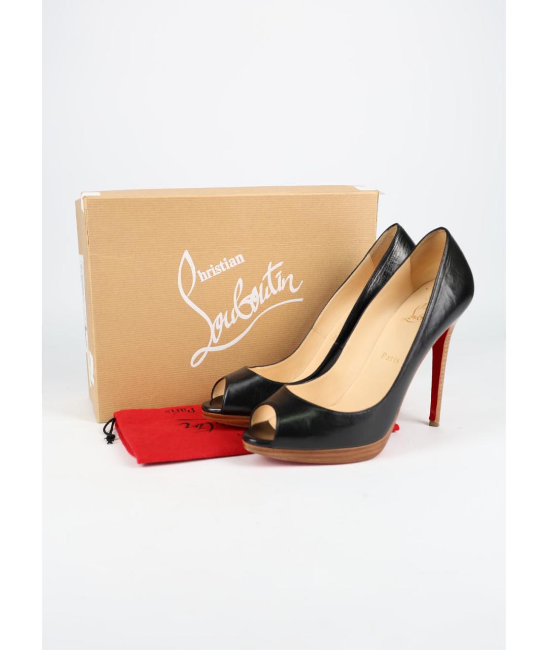 CHRISTIAN LOUBOUTIN Черные кожаные туфли, фото 6
