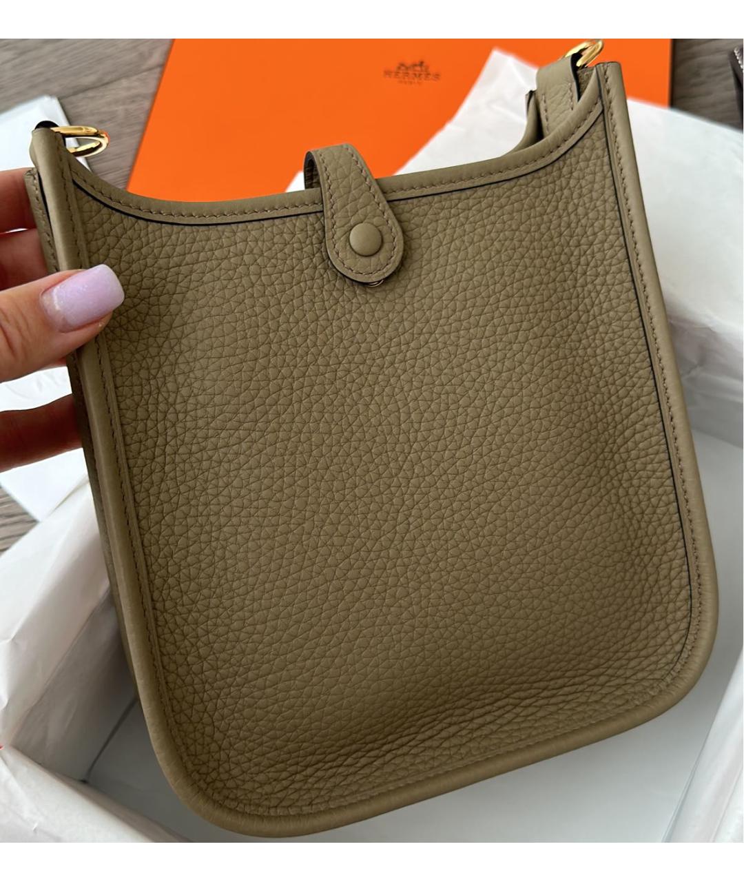 HERMES Антрацитовая кожаная сумка через плечо, фото 2