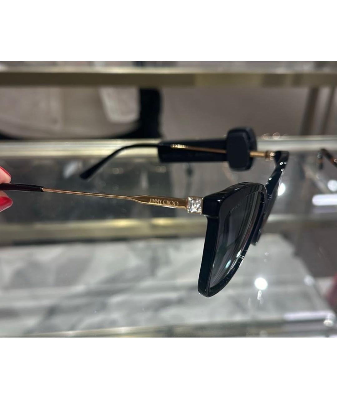 JIMMY CHOO Черные пластиковые солнцезащитные очки, фото 3