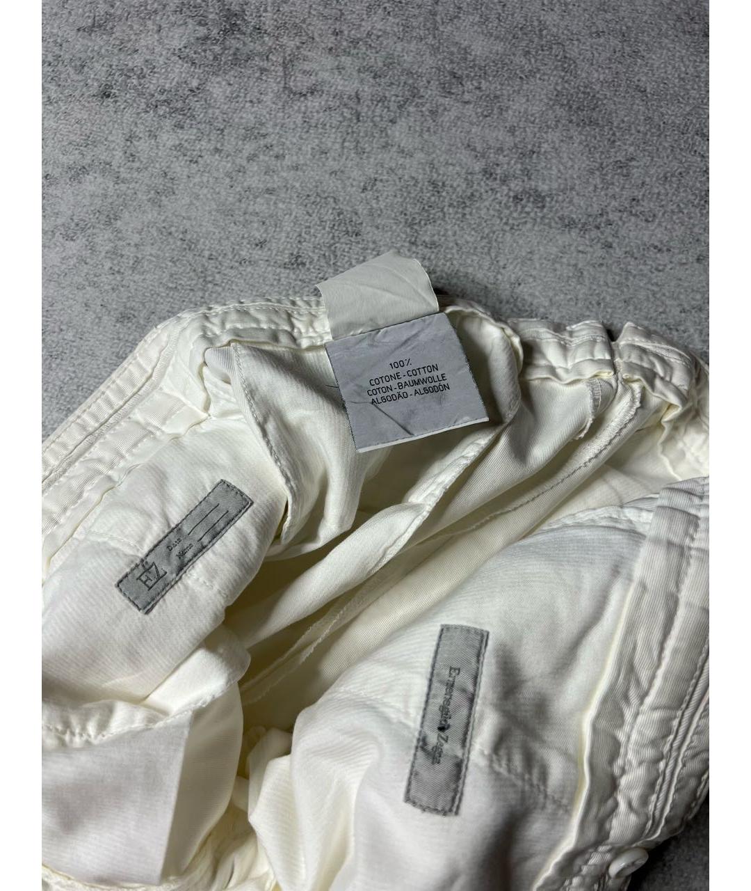 ERMENEGILDO ZEGNA XXX Белые хлопковые брюки чинос, фото 7