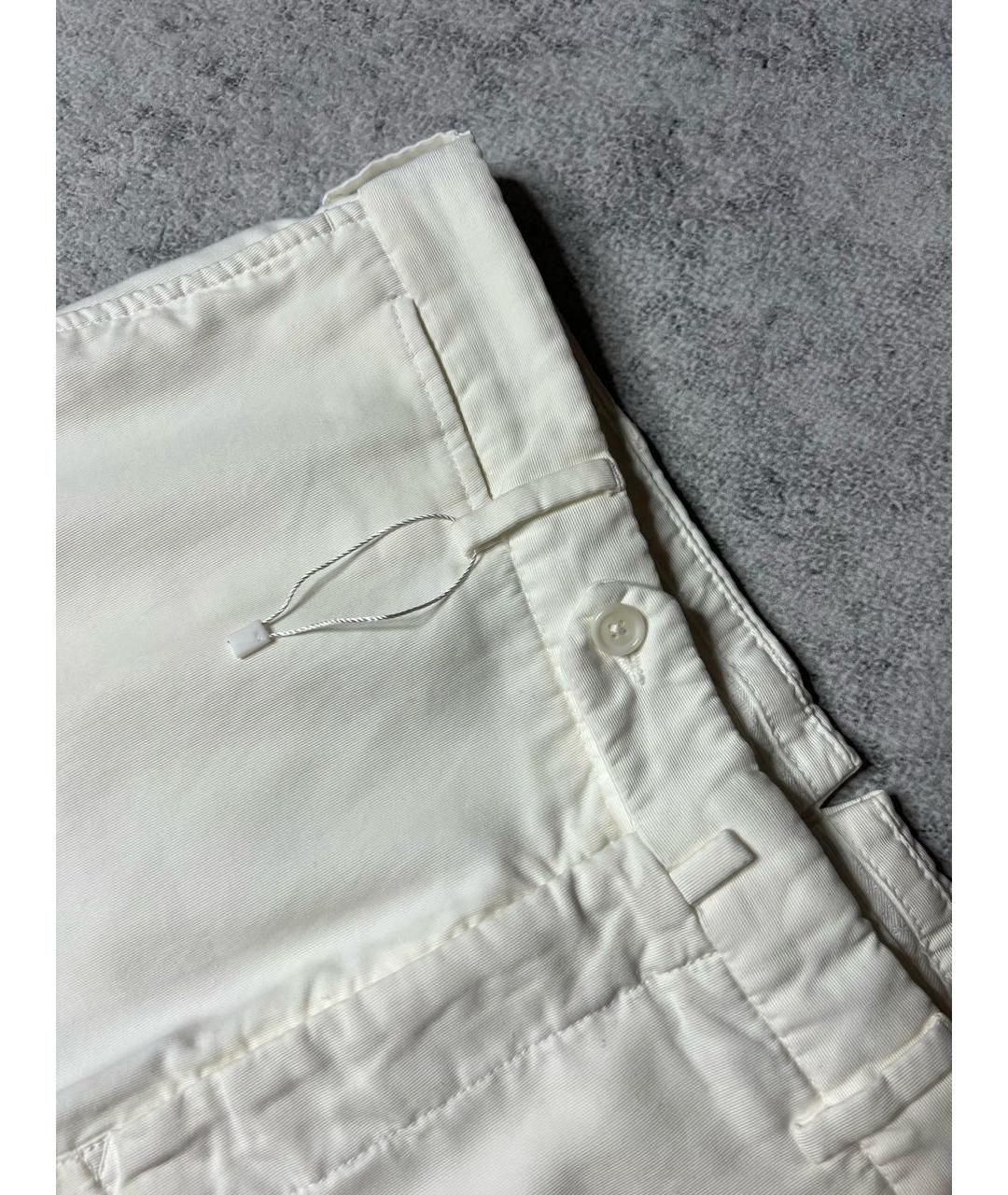 ERMENEGILDO ZEGNA XXX Белые хлопковые брюки чинос, фото 3