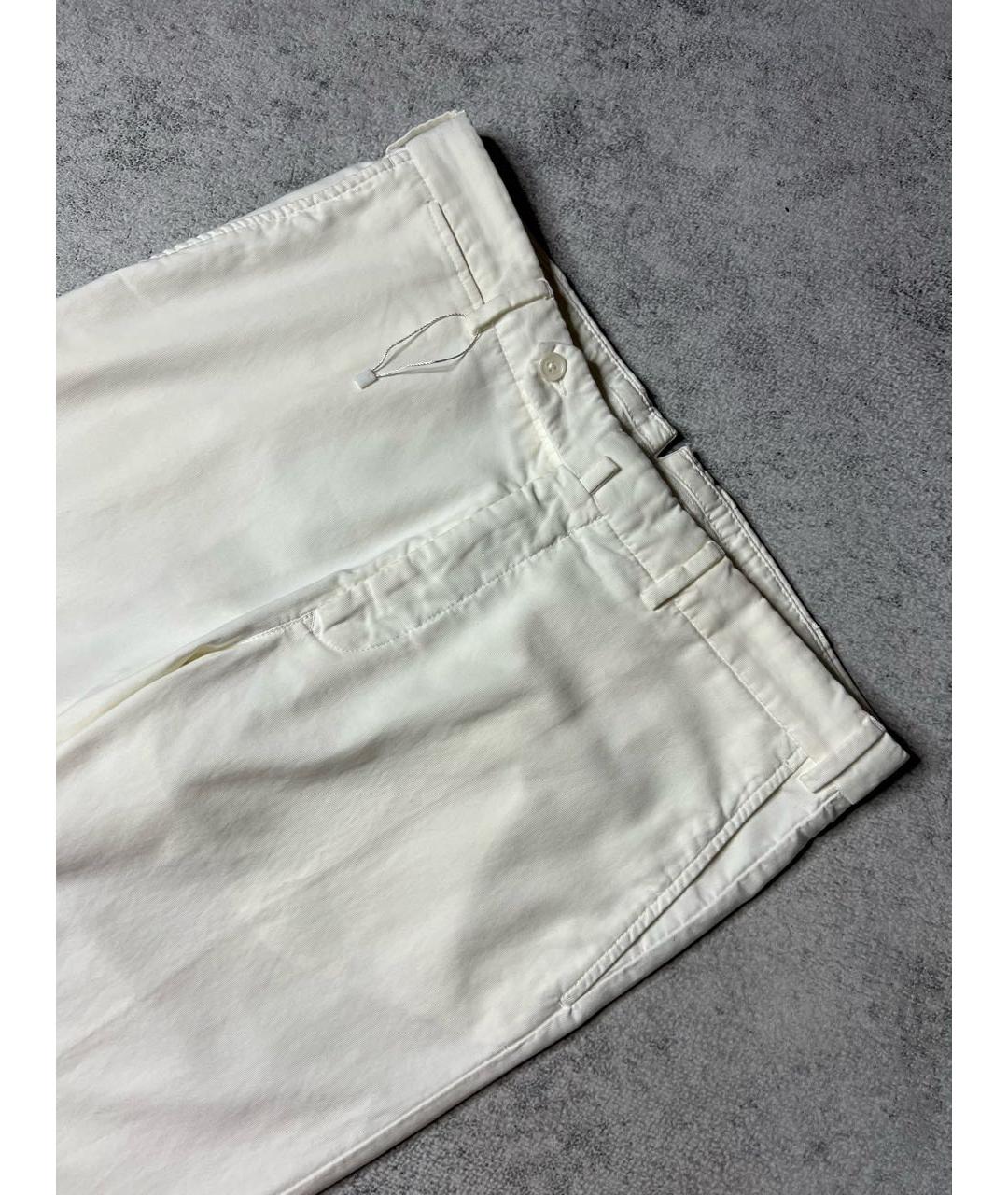 ERMENEGILDO ZEGNA XXX Белые хлопковые брюки чинос, фото 2