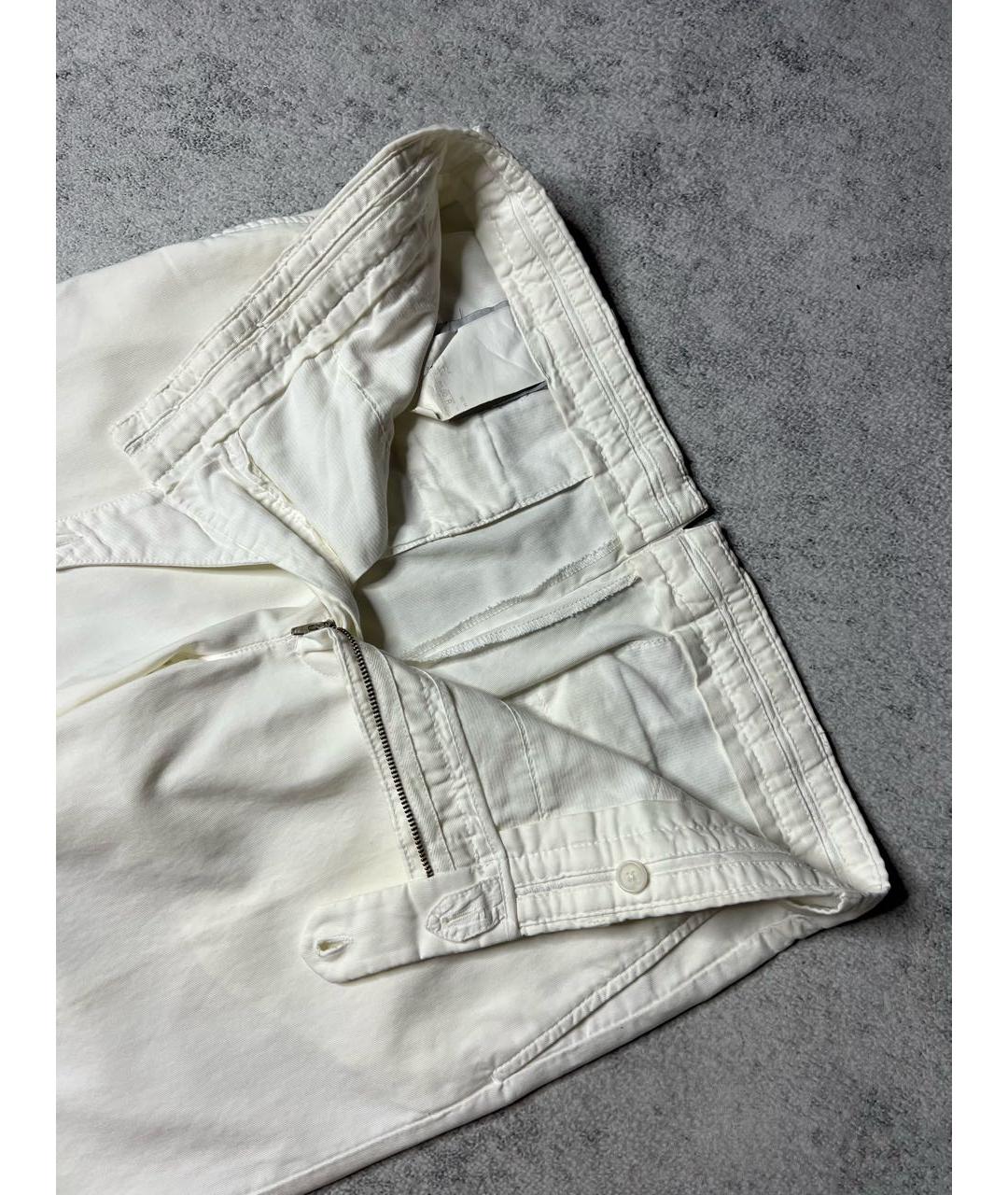 ERMENEGILDO ZEGNA XXX Белые хлопковые брюки чинос, фото 4