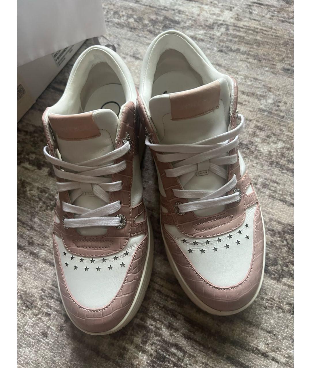 JIMMY CHOO Белые кожаные кеды, фото 2
