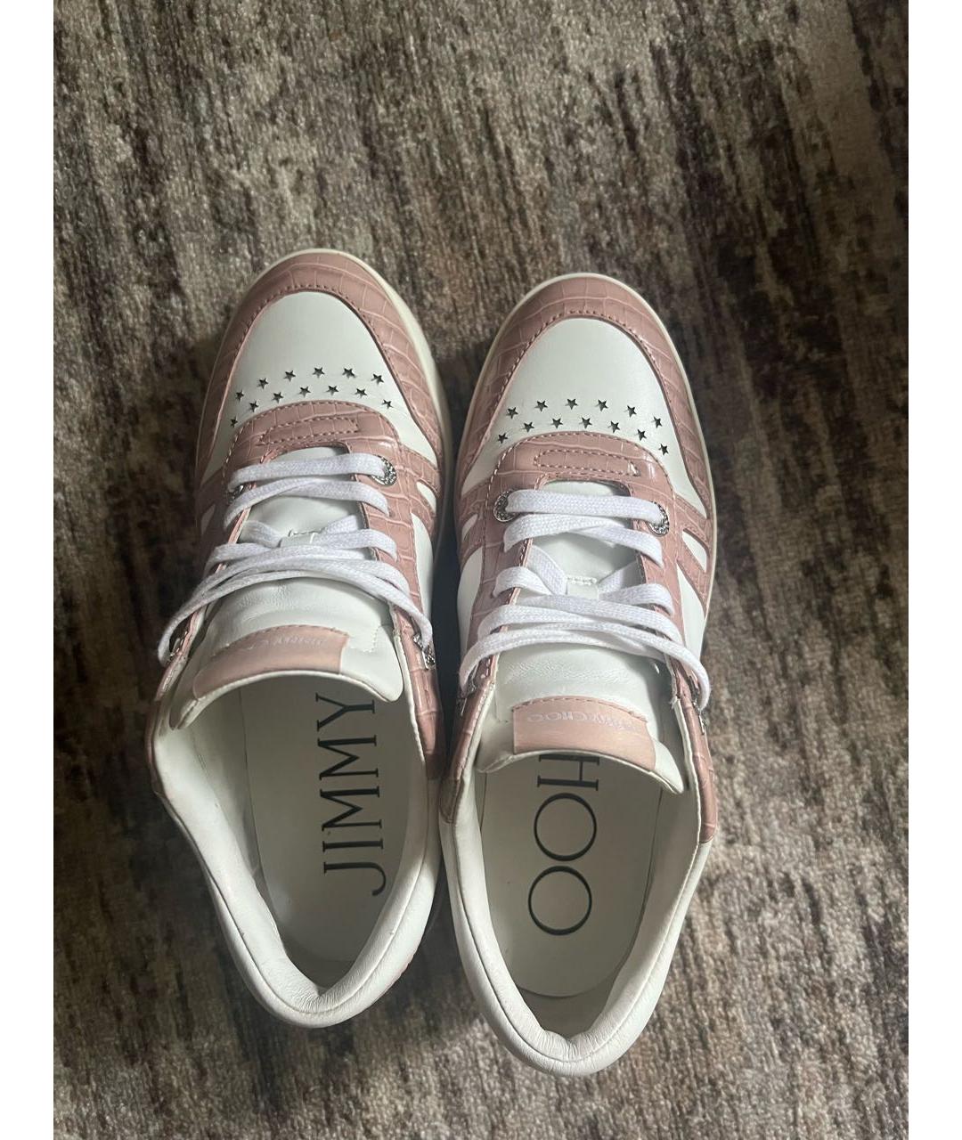 JIMMY CHOO Белые кожаные кеды, фото 3