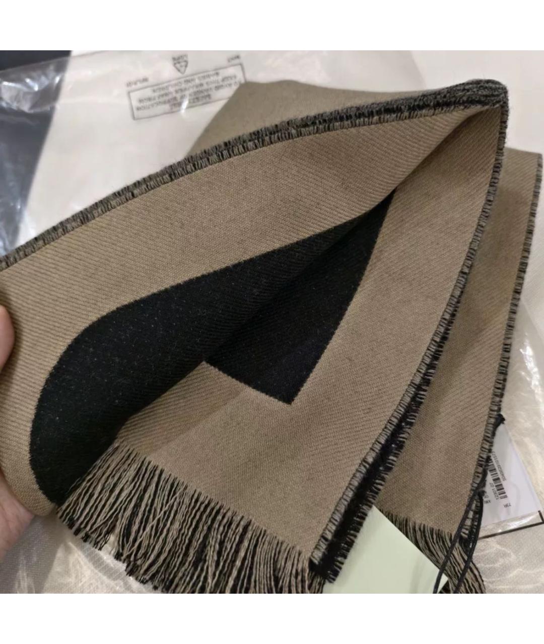 BURBERRY Бежевый хлопковый шарф, фото 3