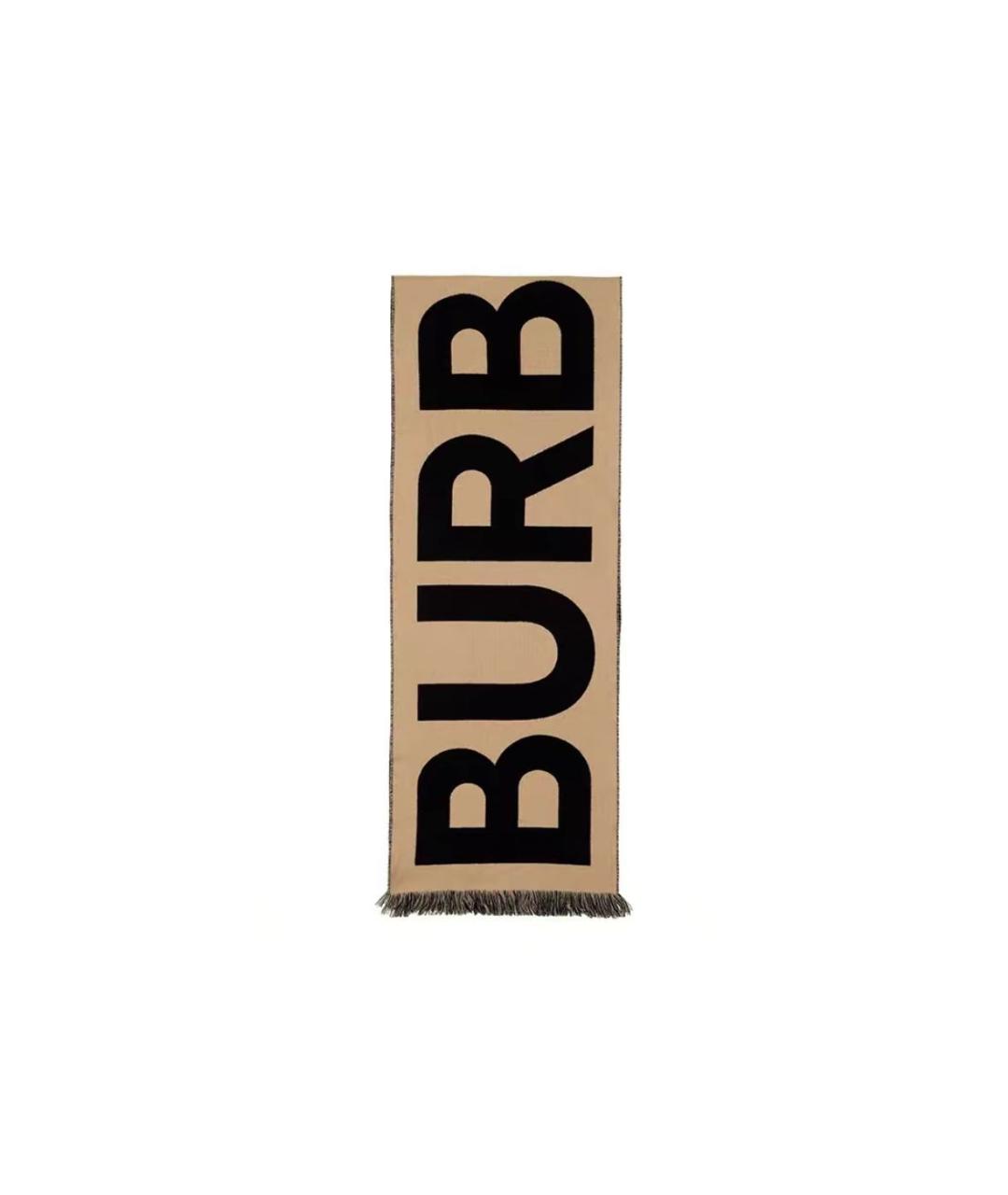 BURBERRY Бежевый хлопковый шарф, фото 5