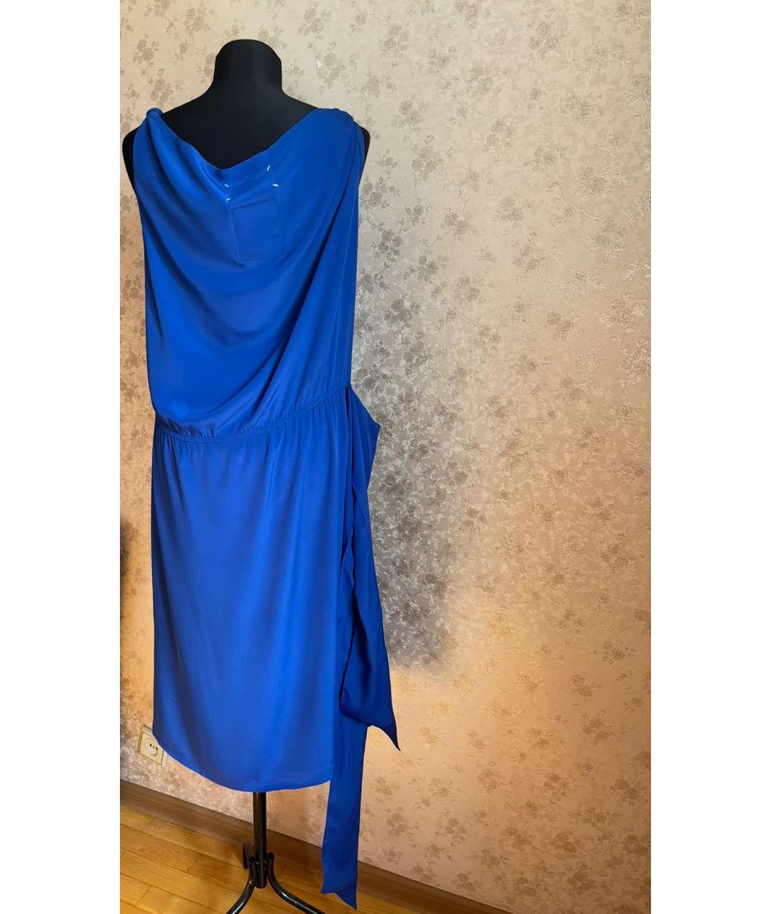 MAISON MARGIELA Синее шелковое повседневное платье, фото 2