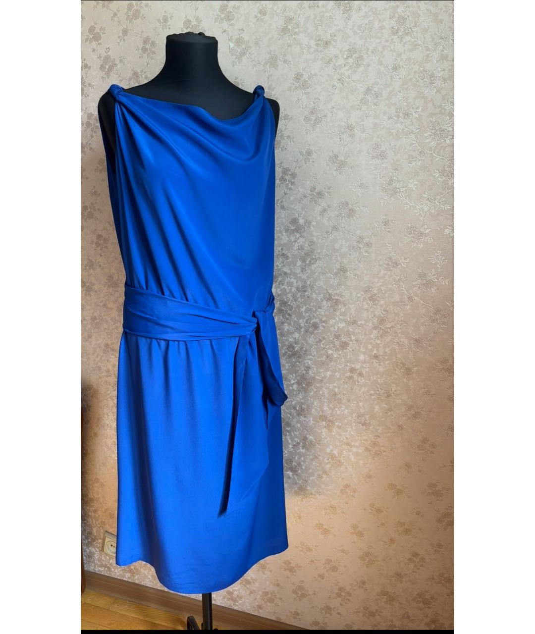 MAISON MARGIELA Синее шелковое повседневное платье, фото 8