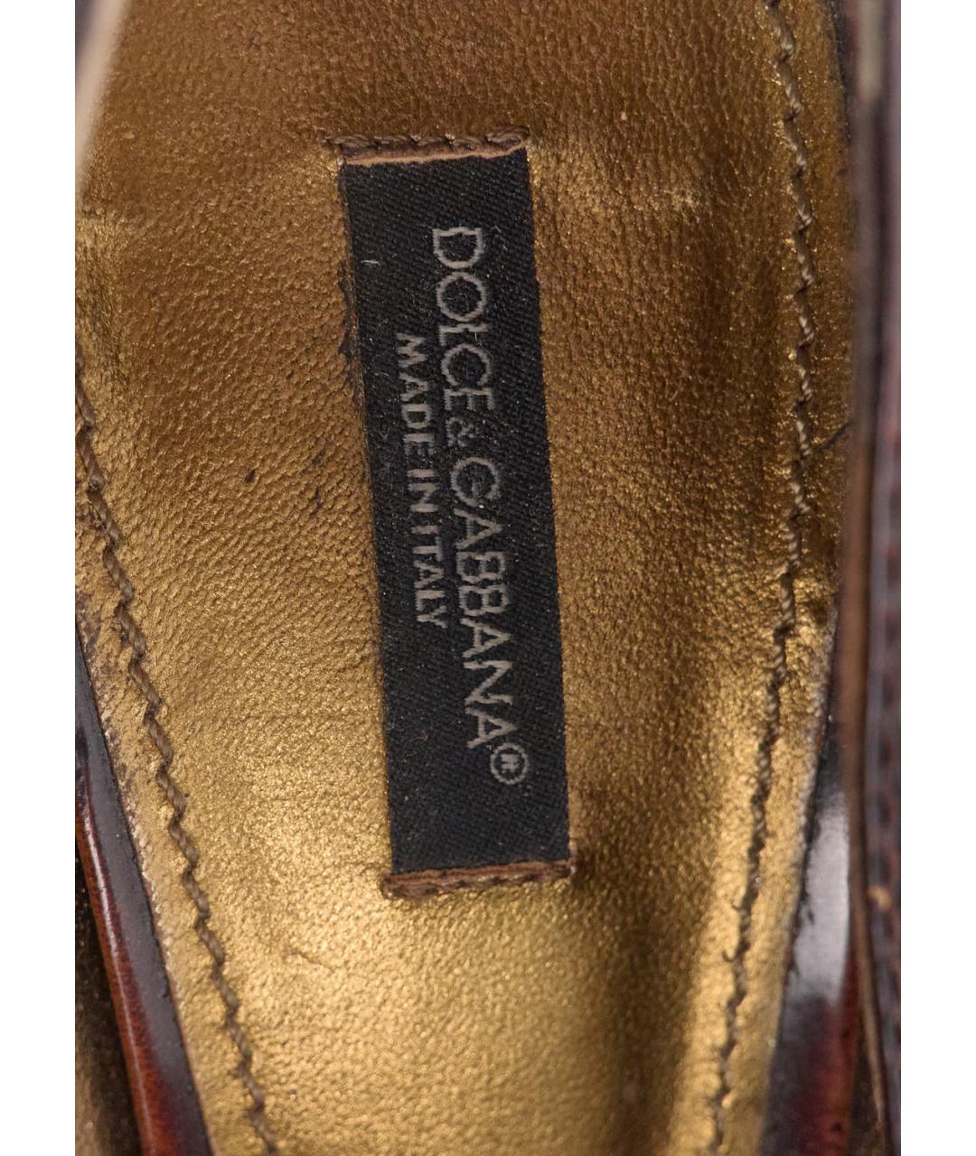 DOLCE&GABBANA Коричневые кожаные туфли, фото 5