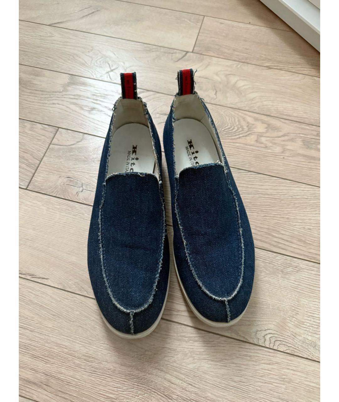 KITON Синие мокасины, фото 3