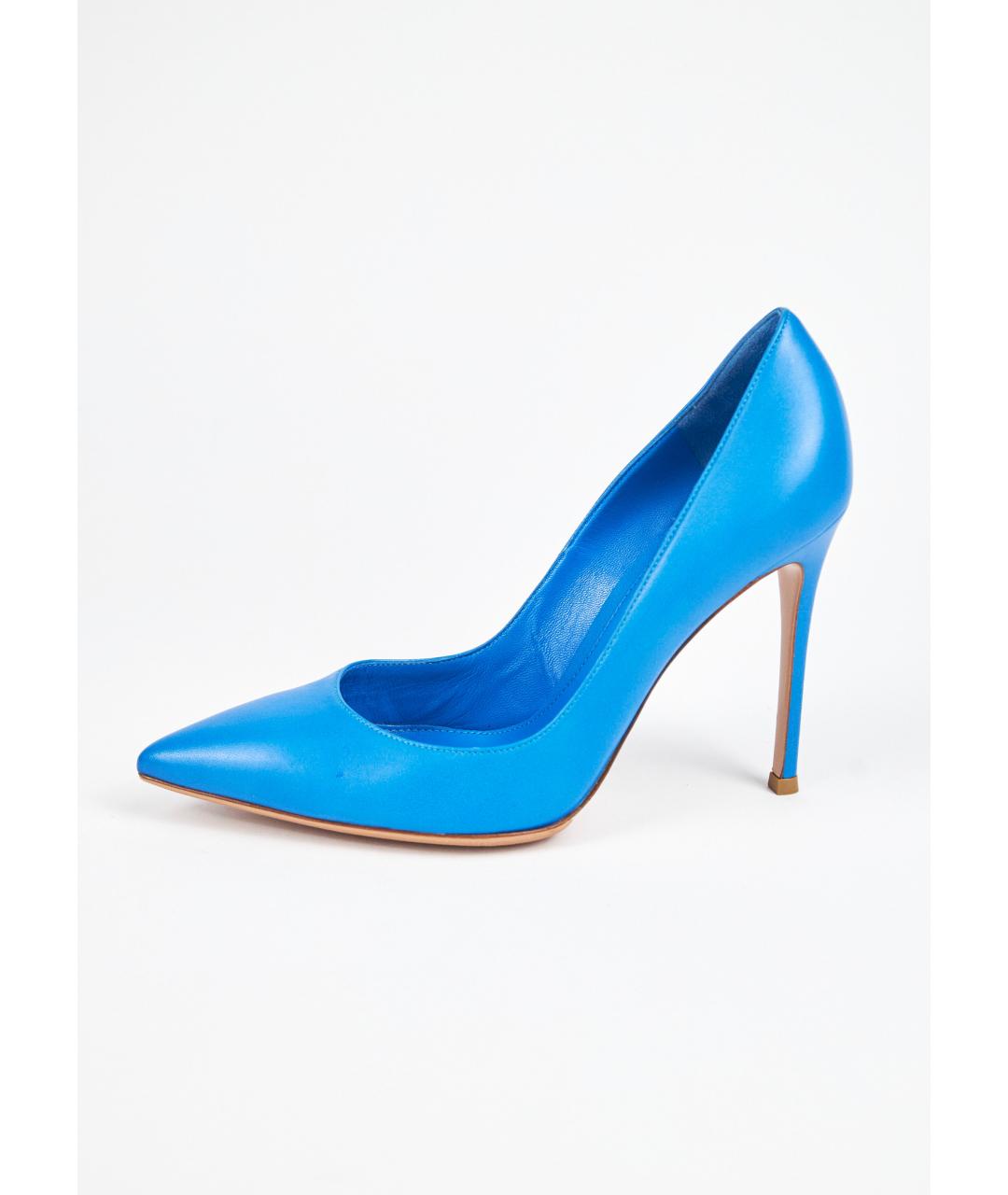 GIANVITO ROSSI Синие кожаные туфли, фото 7