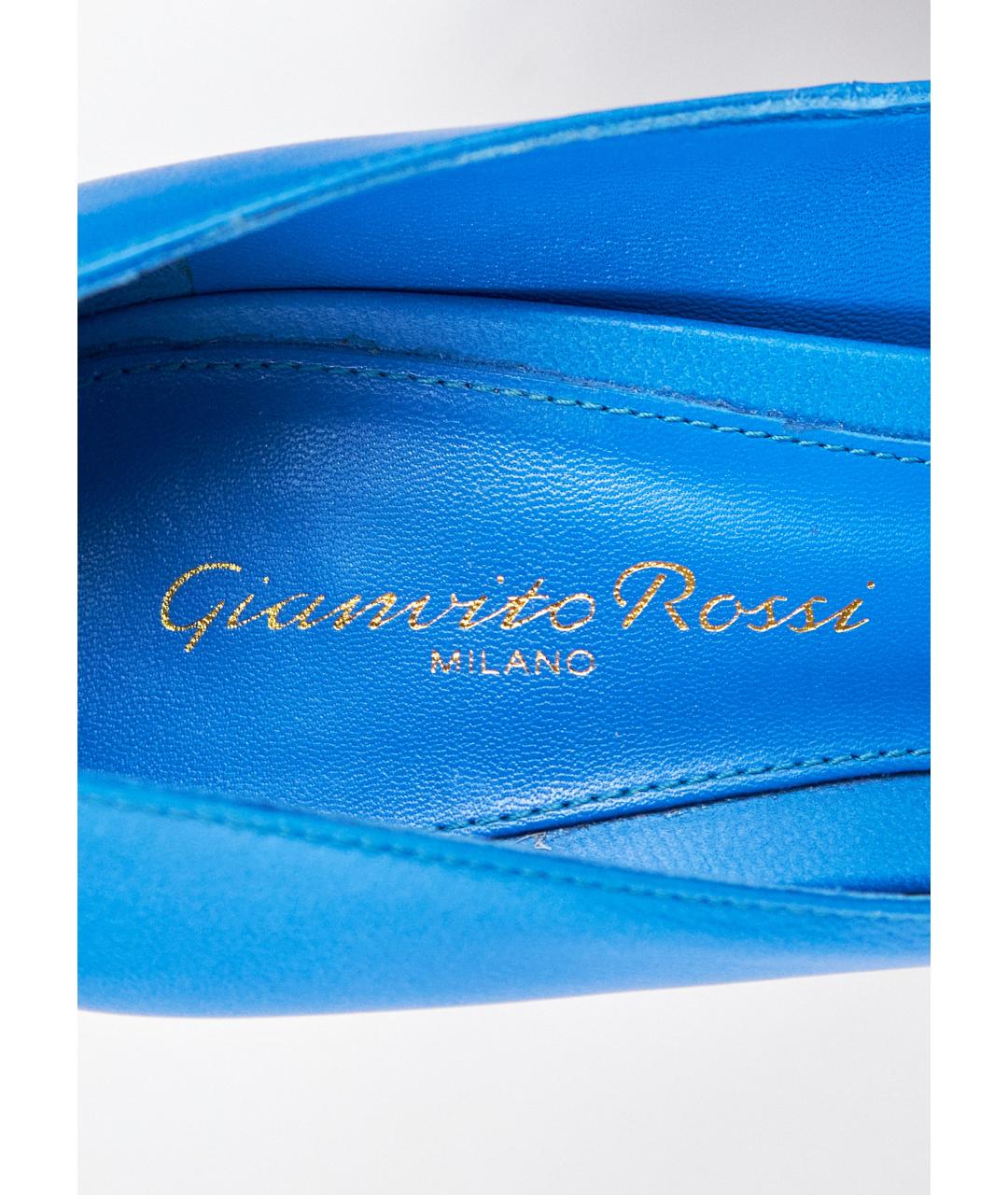 GIANVITO ROSSI Синие кожаные туфли, фото 4