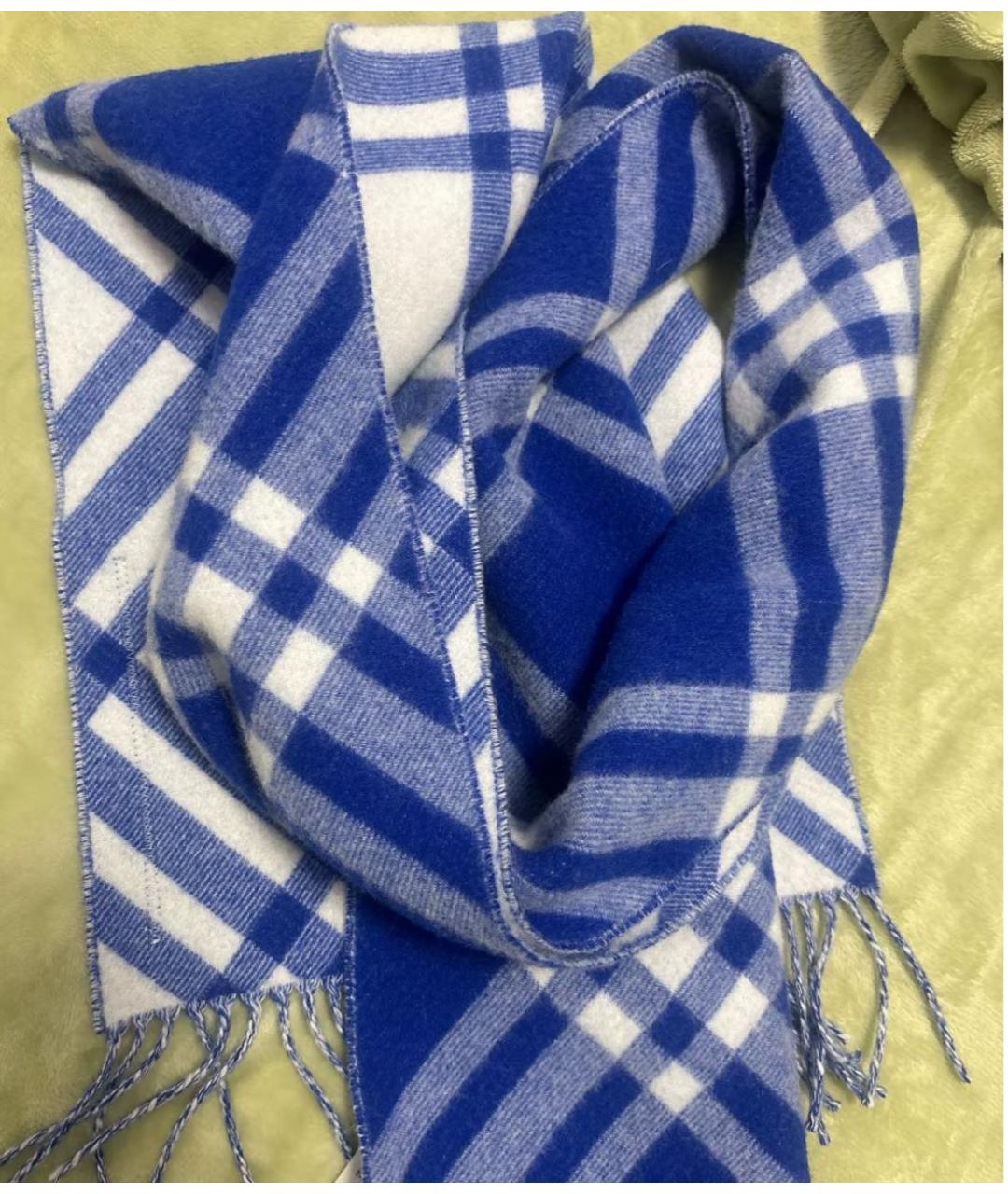 BURBERRY Синий хлопковый шарф, фото 3
