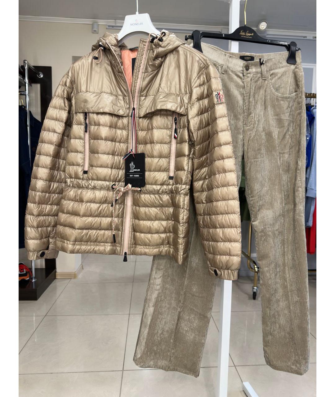 MONCLER GRENOBLE Бежевая полиэстеровая куртка, фото 8