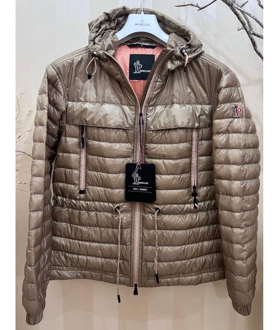 MONCLER GRENOBLE Бежевая полиэстеровая куртка, фото 2