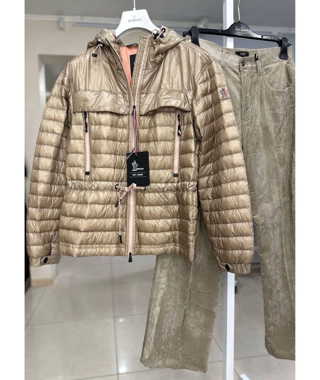 MONCLER GRENOBLE Бежевая полиэстеровая куртка, фото 9