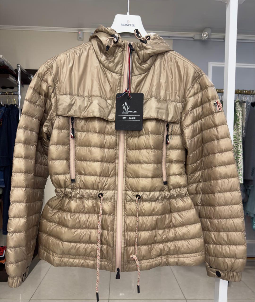 MONCLER GRENOBLE Бежевая полиэстеровая куртка, фото 6
