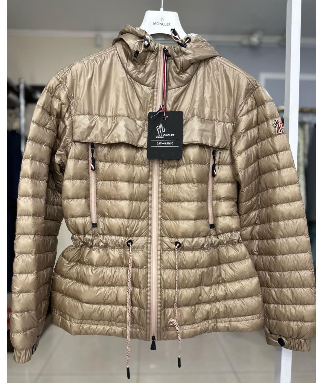 MONCLER GRENOBLE Бежевая полиэстеровая куртка, фото 4