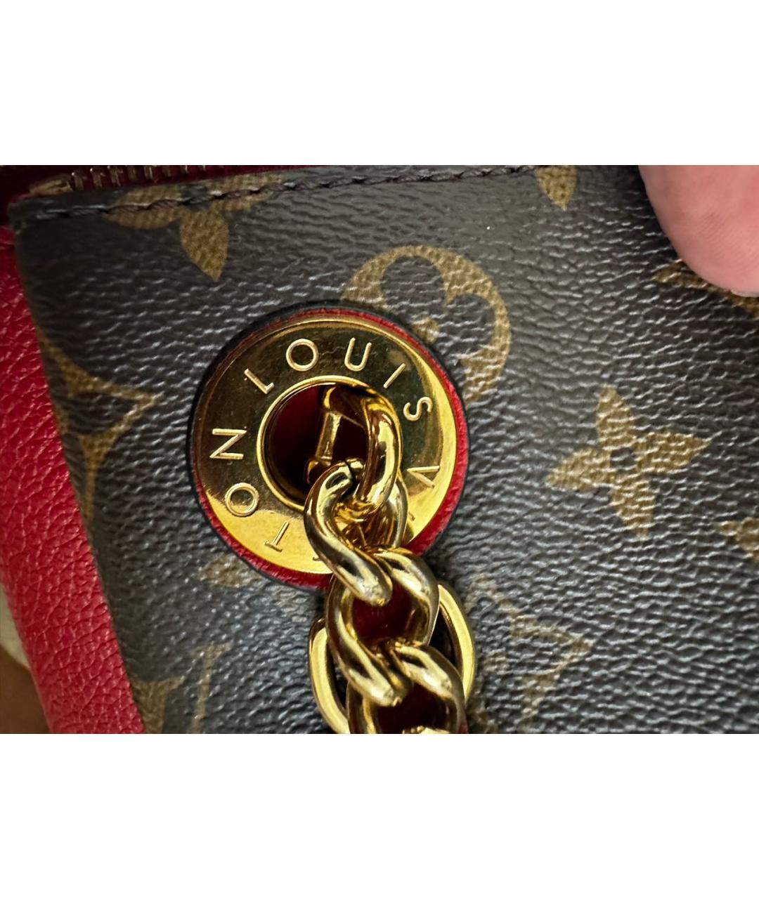 LOUIS VUITTON Коричневая кожаная сумка тоут, фото 4