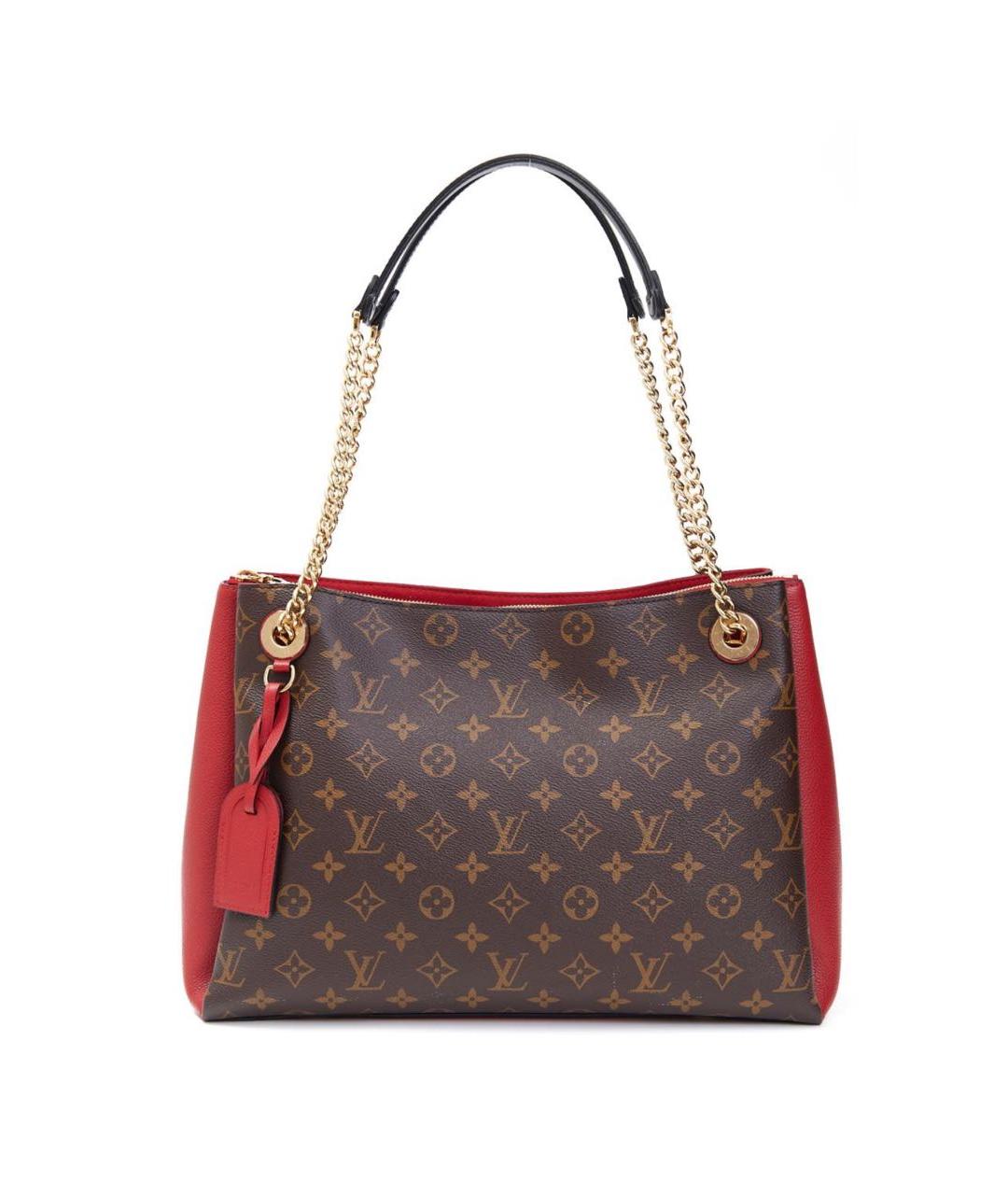 LOUIS VUITTON Коричневая кожаная сумка тоут, фото 7