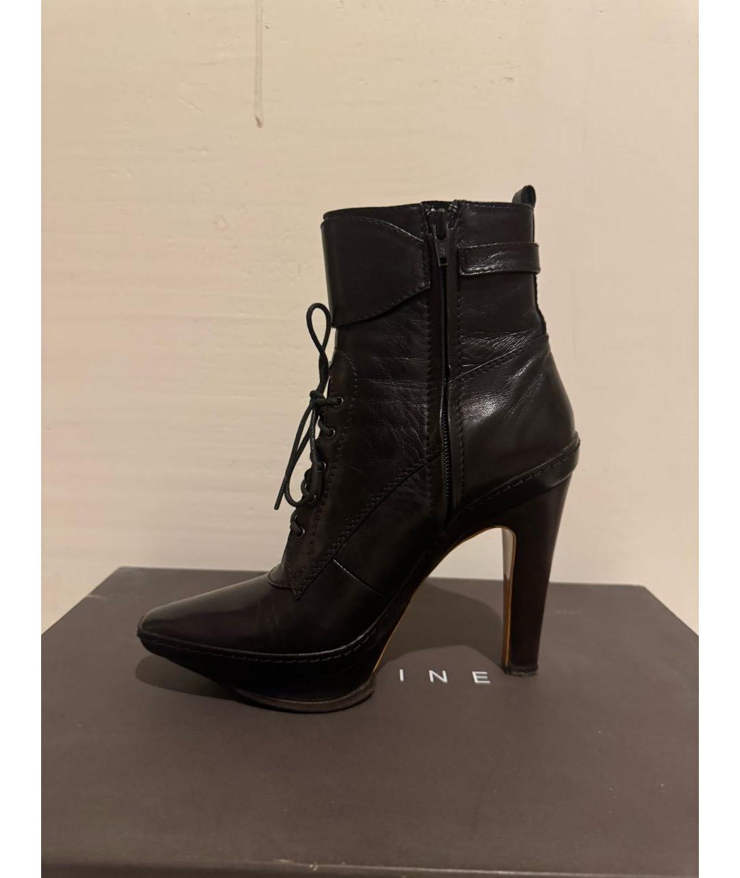 CELINE Черные кожаные ботильоны, фото 3
