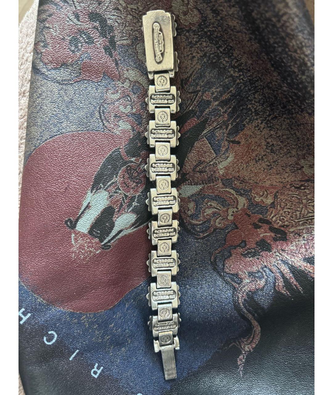 CHROME HEARTS Антрацитовый серебряный браслет, фото 2