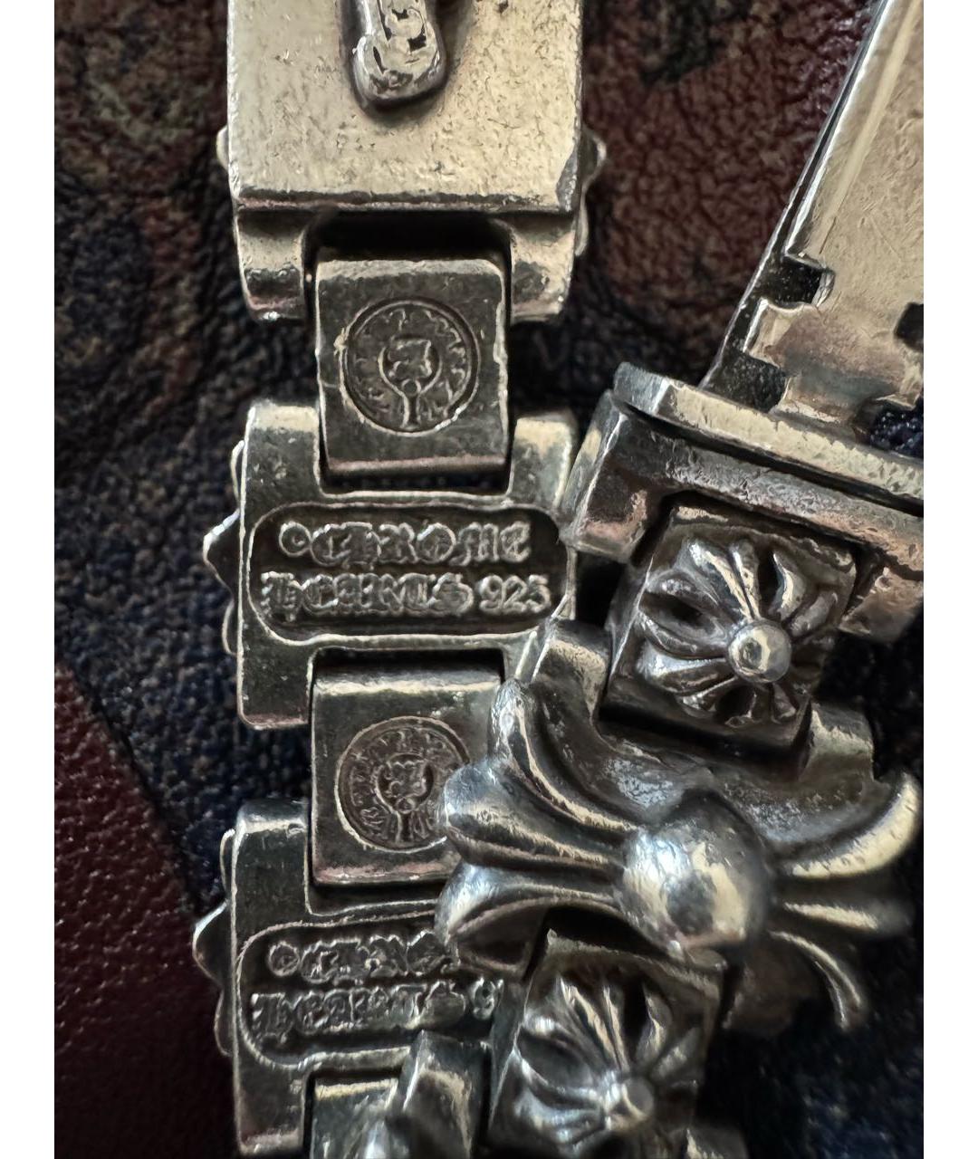 CHROME HEARTS Антрацитовый серебряный браслет, фото 4