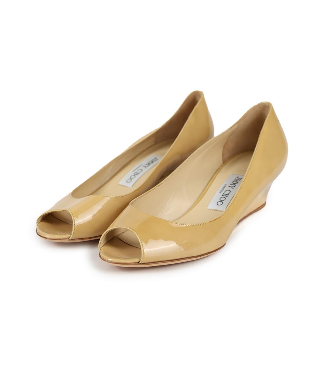 JIMMY CHOO Бежевые туфли из лакированной кожи, фото 2