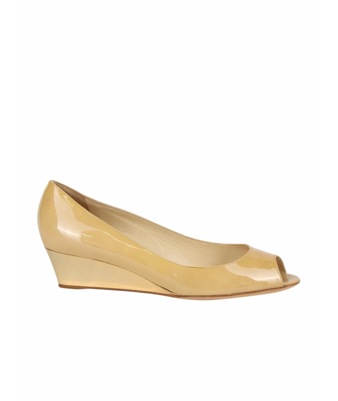 JIMMY CHOO Бежевые туфли из лакированной кожи, фото 1