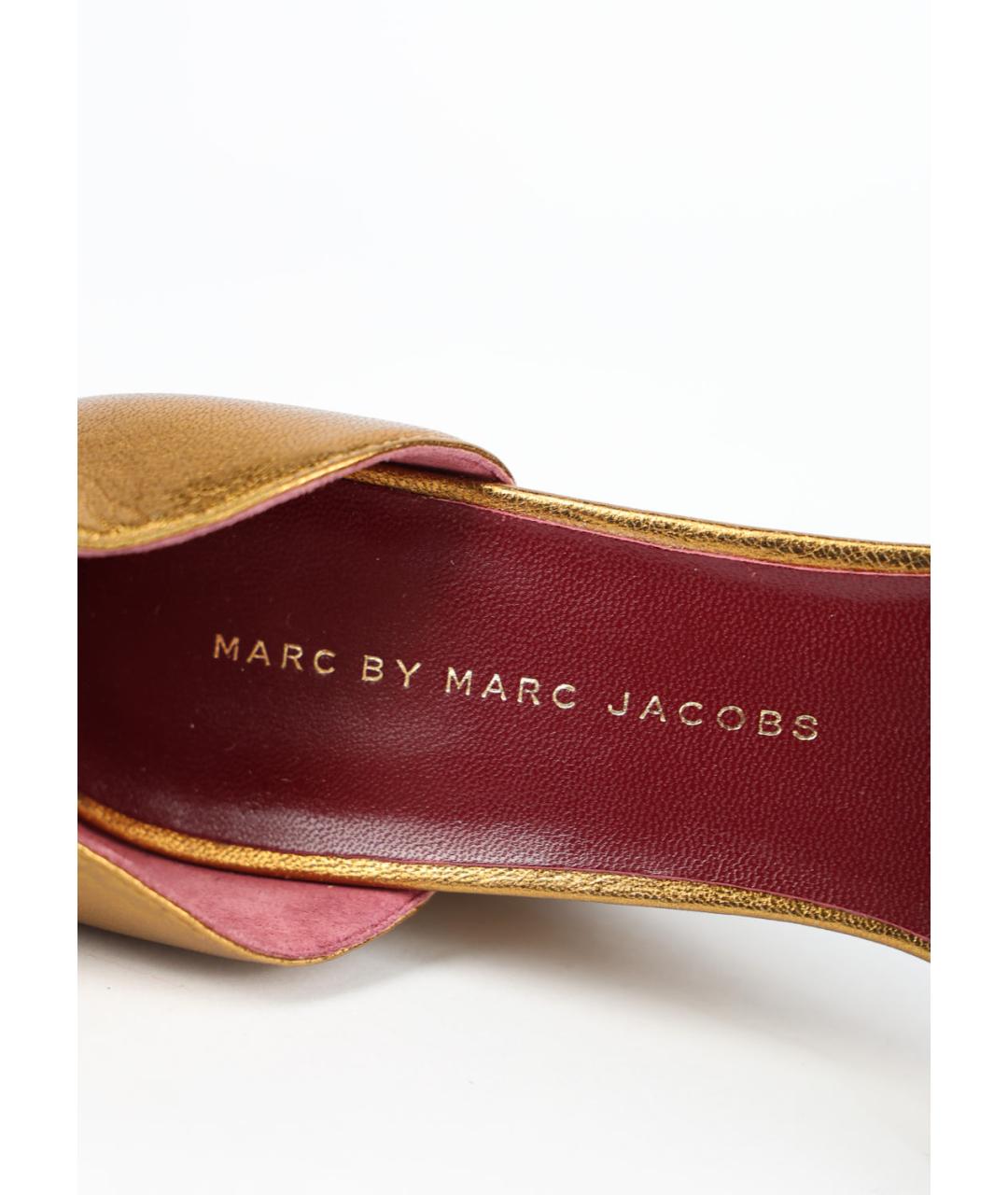 MARC BY MARC JACOBS Золотые кожаные туфли, фото 5