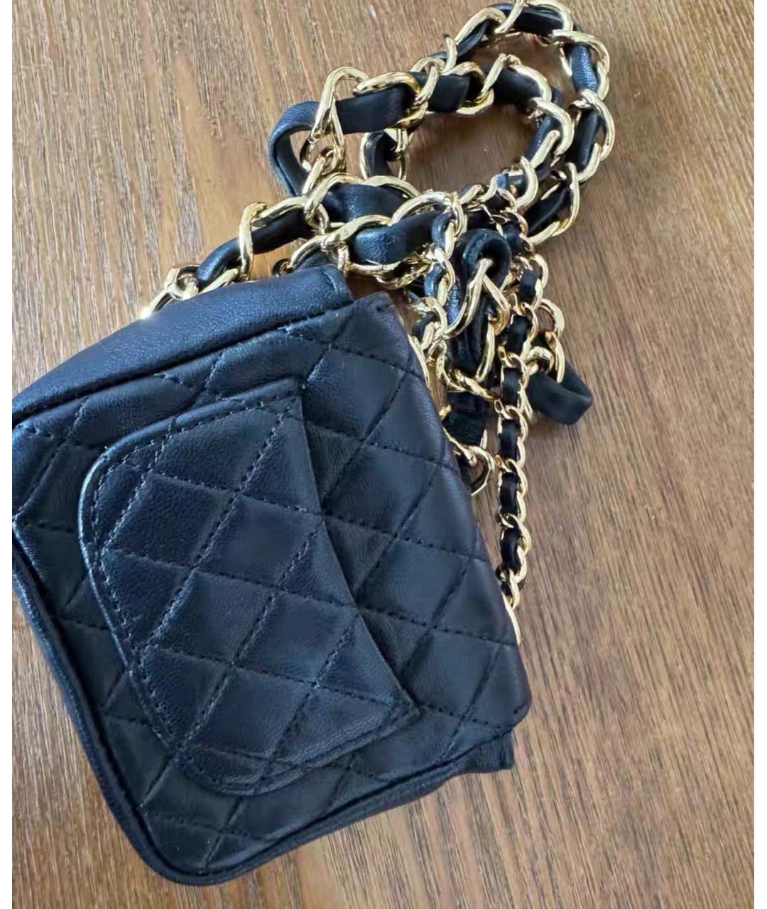CHANEL Черная кожаная поясная сумка, фото 4