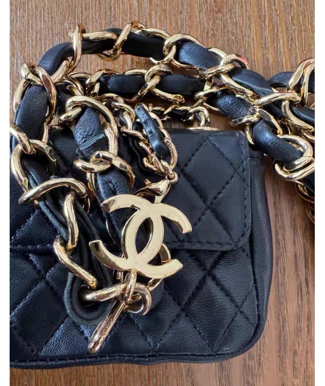 CHANEL Черная кожаная поясная сумка, фото 5