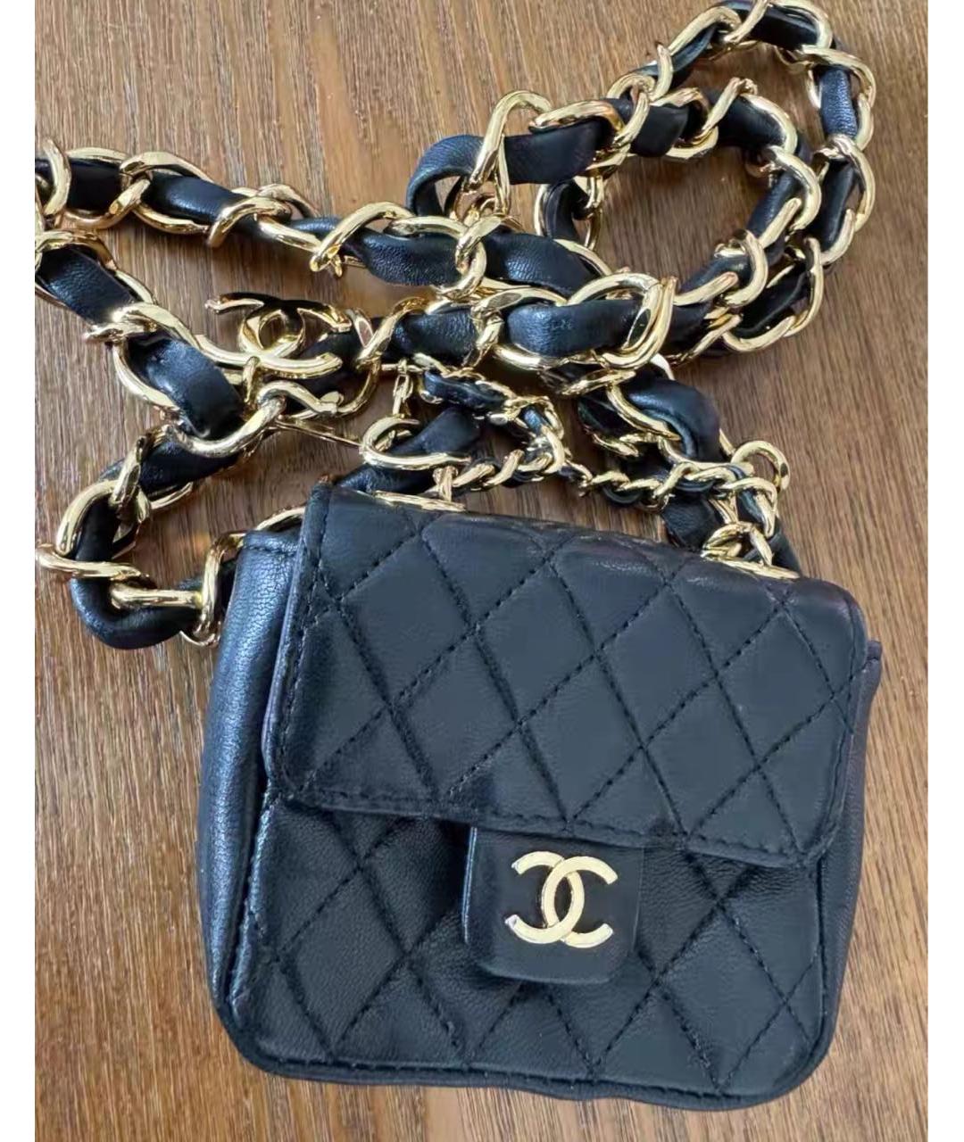 CHANEL Черная кожаная поясная сумка, фото 2