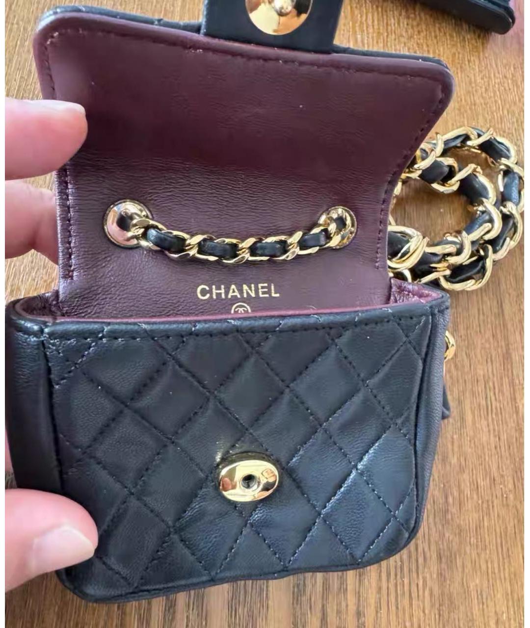 CHANEL Черная кожаная поясная сумка, фото 3