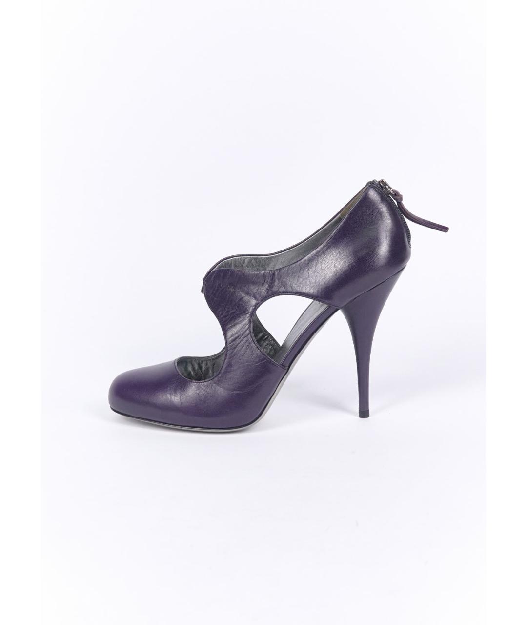 MIU MIU Фиолетовые кожаные туфли, фото 7