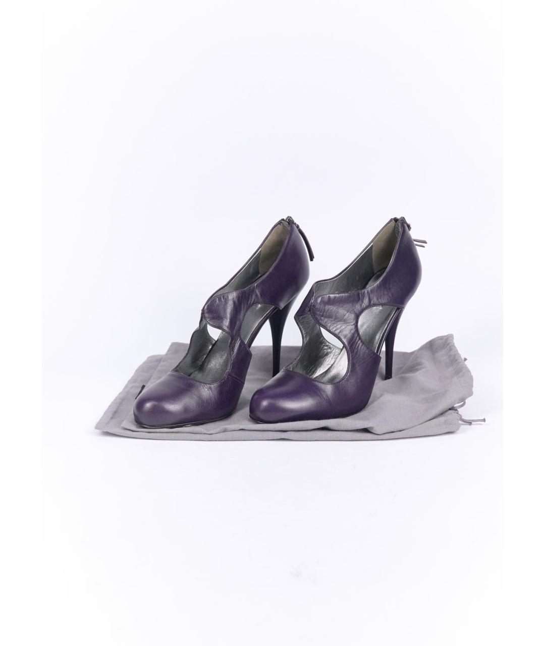 MIU MIU Фиолетовые кожаные туфли, фото 6