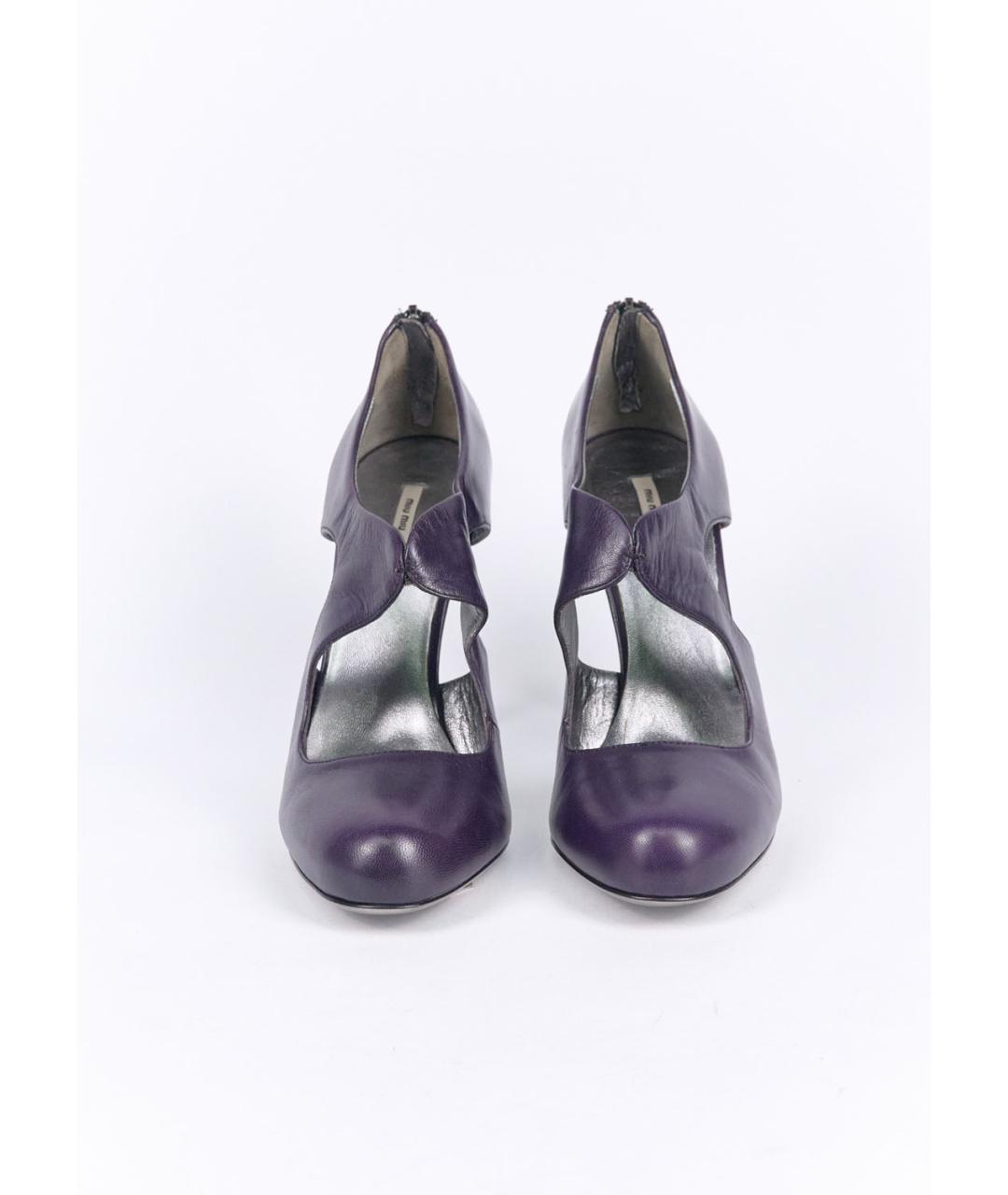 MIU MIU Фиолетовые кожаные туфли, фото 3