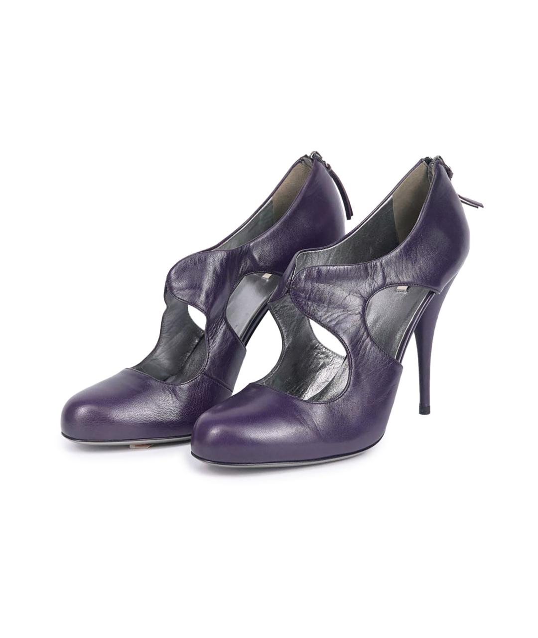 MIU MIU Фиолетовые кожаные туфли, фото 2