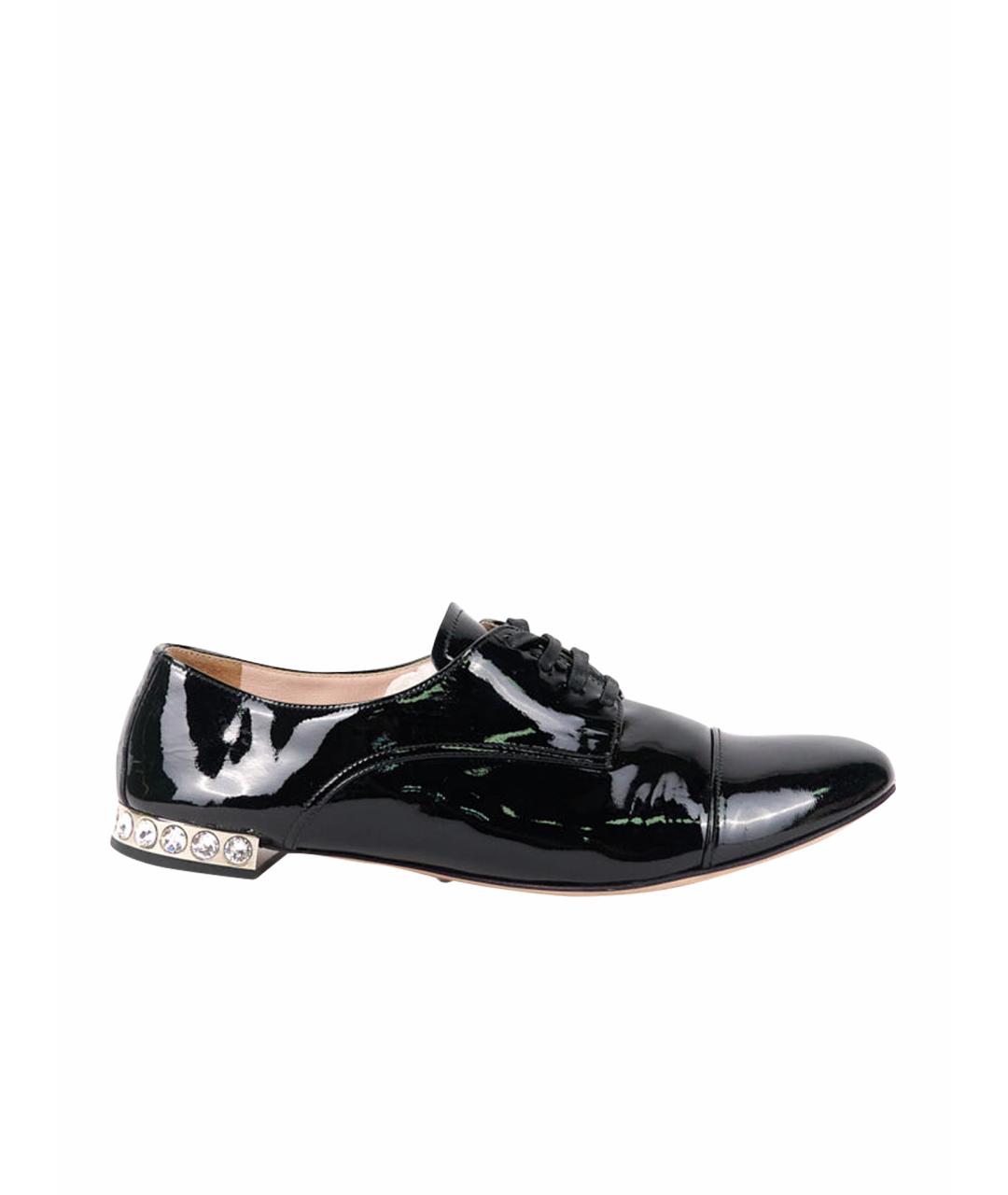 MIU MIU Черные туфли из лакированной кожи, фото 1