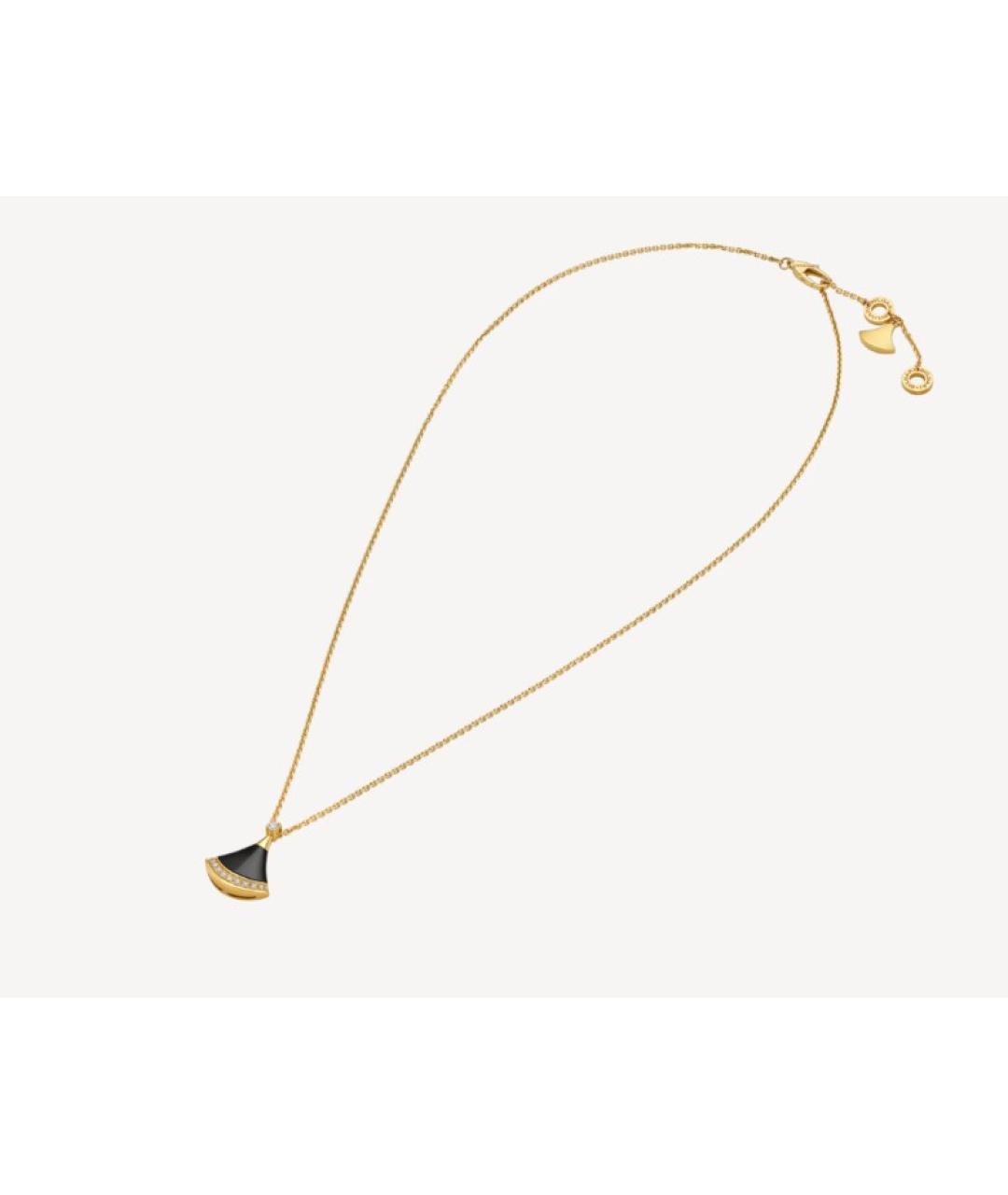 BVLGARI Черное колье из желтого золота, фото 2