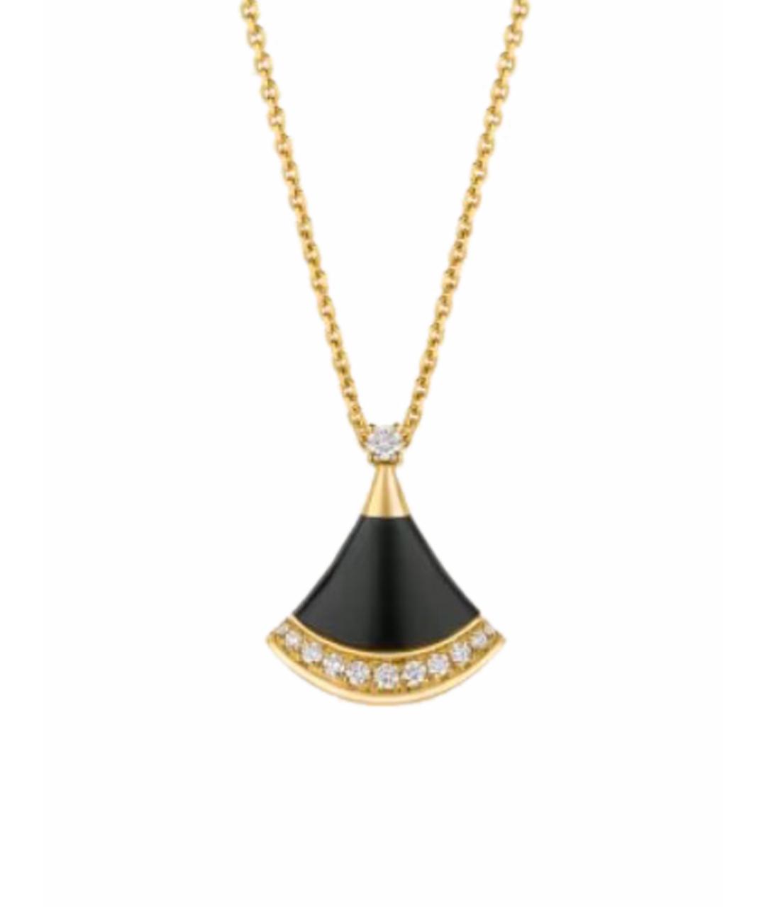 BVLGARI Черное колье из желтого золота, фото 1
