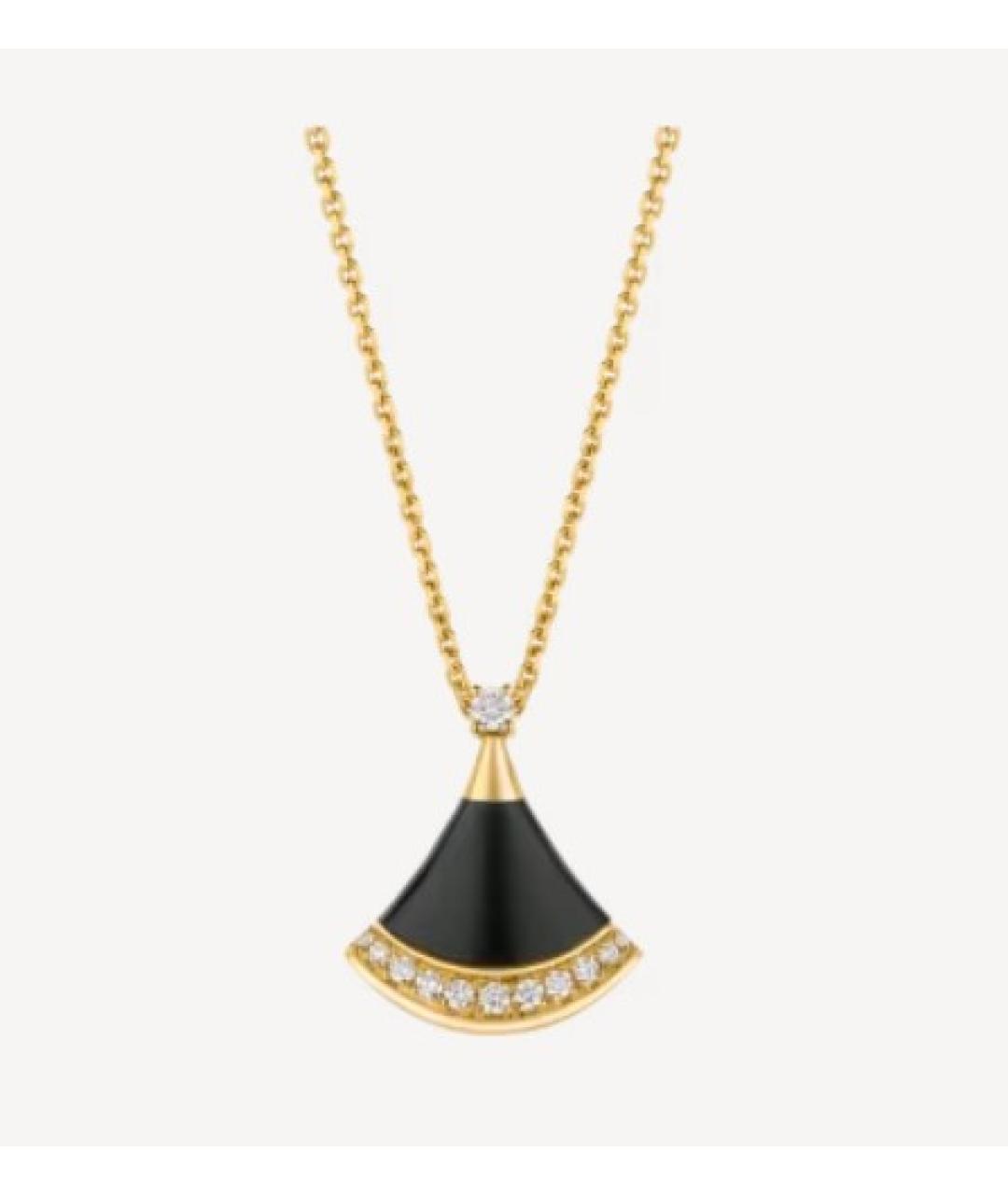 BVLGARI Черное колье из желтого золота, фото 6